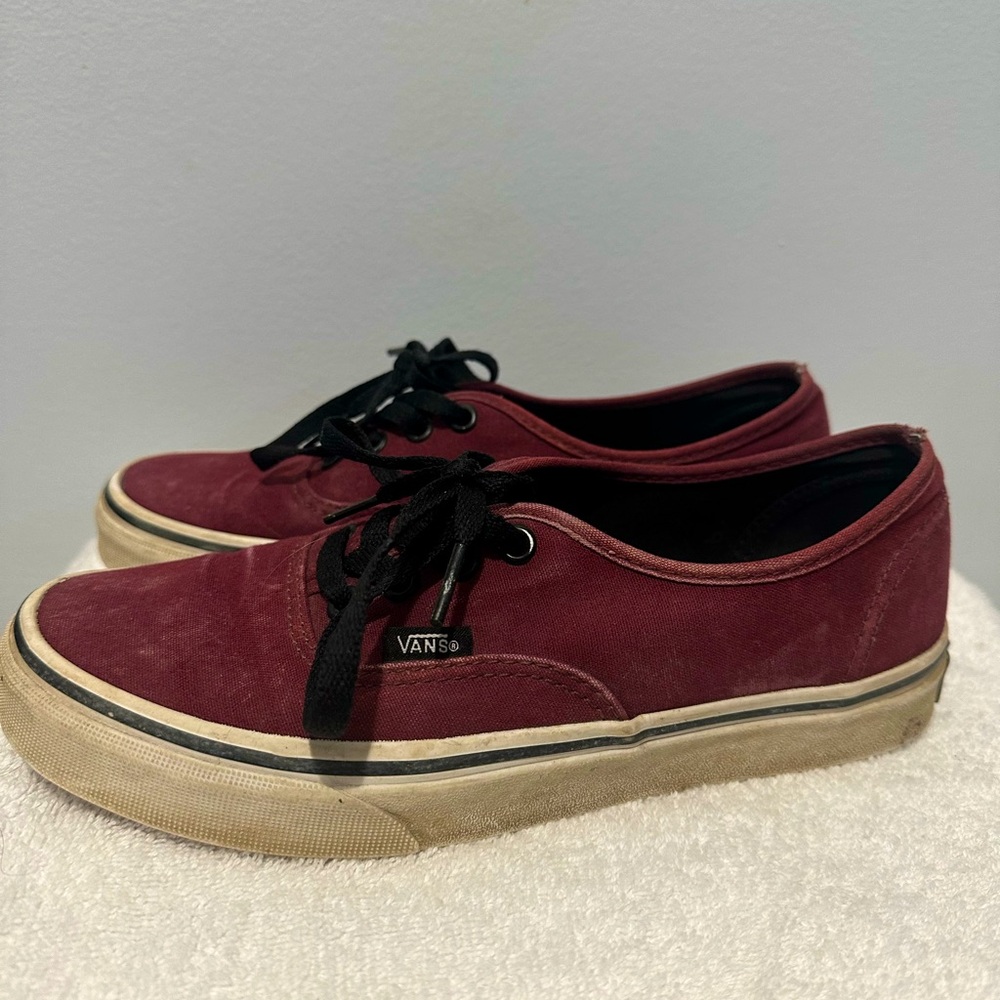 Vans Burgundy Canvas Sneakers